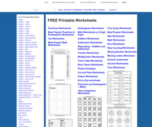 Worksheetfun.com(FREE Printable Worksheets for Preschool) Screenshot