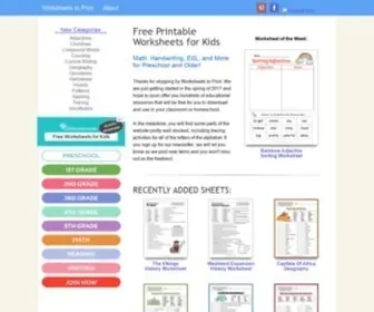 Worksheets-TO-Print.com(Worksheets to Print) Screenshot