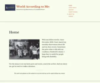 Worldaccordingtome.blog(Award Winning Observations of a Disabled Person) Screenshot