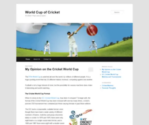 Worldcupofcricket.com(Cricket World Cup) Screenshot