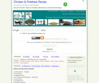 Worldfamousrecipes.org(Food and Cooking Weblog Food Recipes Blog Cooking Recipes) Screenshot