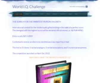 WorldiqChallenge.com(THE SEARCH FOR THE SMARTEST PERSON ON EARTH) Screenshot