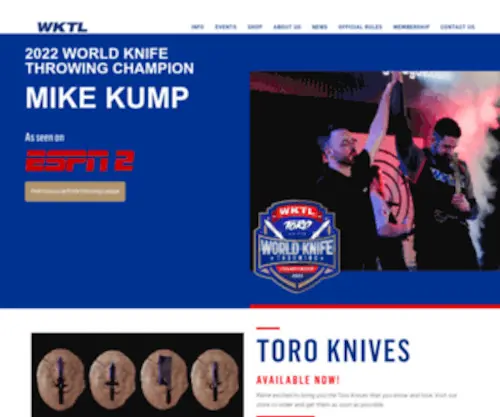 Worldknifethrowingleague.com(World Knife Throwing League) Screenshot