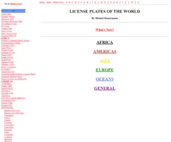 Worldlicenseplates.com(License Plates of the World) Screenshot
