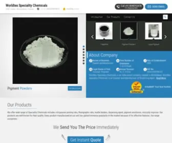 Worldofpigment.com(Worldtex Speciality Chemicals) Screenshot