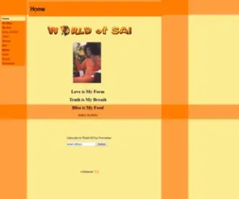 Worldofsai.org(Key Articles and Informations about Sri Sathya Sai Baba) Screenshot