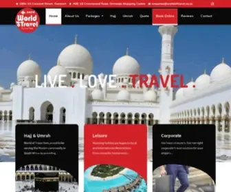 Worldoftravel.co.za(South Africa Travel Agent) Screenshot