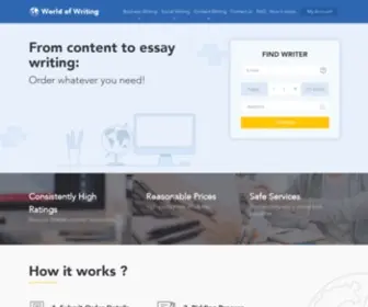 Worldofwriting.com(Content and Essay Writing Service) Screenshot