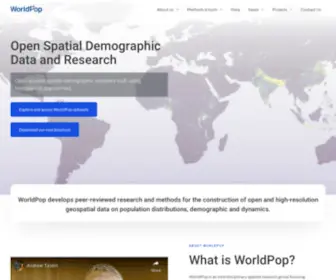 Worldpop.org.uk(Open Spatial Demographic Data and Research) Screenshot