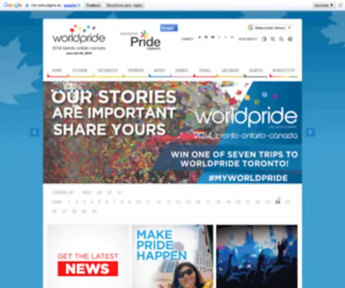 Worldpridetoronto.com(WorldPride 2014 Toronto) Screenshot