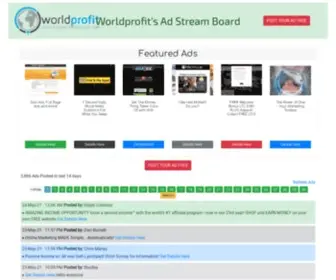 Worldprofit.link(World's Largest FREE Ad Stream Board) Screenshot