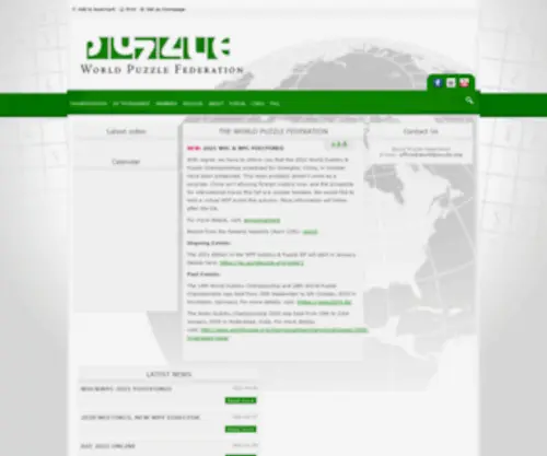 Worldpuzzle.com(The World Puzzle Federation) Screenshot