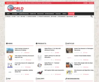 Worldranklist.com(WORLD RANK LIST) Screenshot