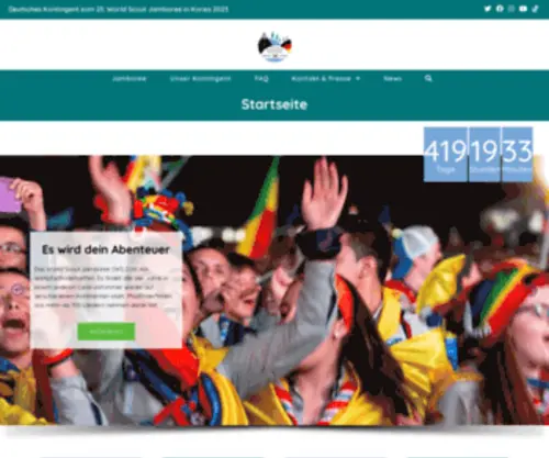 Worldscoutjamboree.de(Deutsches Kontingent zum World Scout Jamboree 2023 in Korea) Screenshot