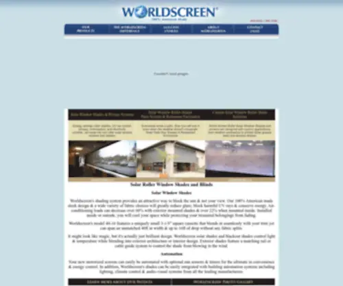 Worldscreeninc.com(Solar Shades) Screenshot