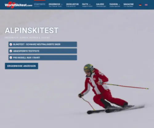 Worldskitest.com(WorldSkitest liefert objektive Skitests in drei Kategorien) Screenshot