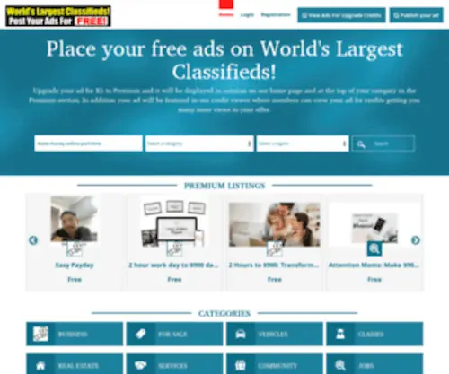 Worldslargestclassifieds.com(Post affiliate offers) Screenshot