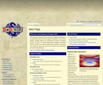 Worldslargestdungeon.com(Dungeons and Dragons Wiki) Screenshot