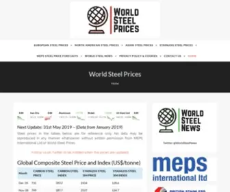 Worldsteelprices.com(Global Steel Prices) Screenshot