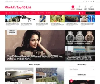 Worldstop10List.com(World's top 10 list) Screenshot