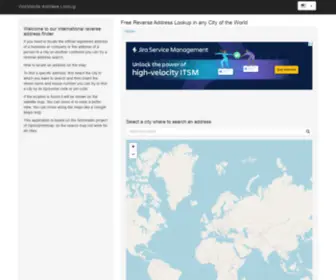 Worldstreets.global(Reverse Address Lookup Worldwide) Screenshot