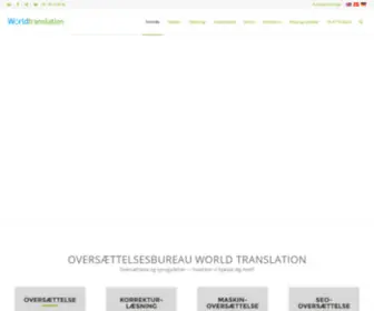 Worldtranslation.dk(Oversættelsesbureau World Translation A/S) Screenshot