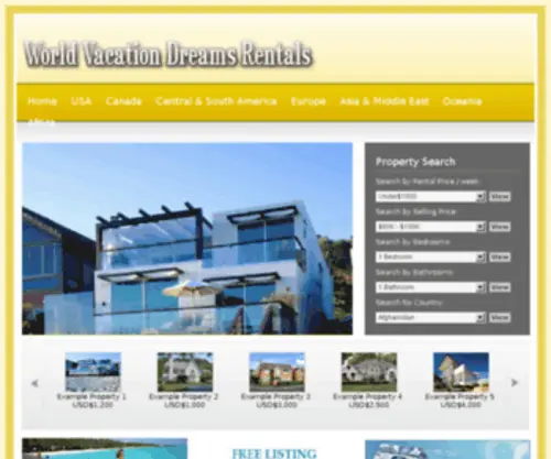 Worldvacationdreams.com(World Vacation Dreams Rentals) Screenshot