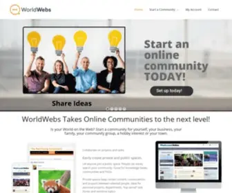 Worldwebs.com(Start an online community for yourself) Screenshot