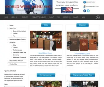 Worldwidemenucovers.com(Menu Covers) Screenshot