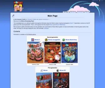 Worms2D.info(Worms Knowledge Base) Screenshot