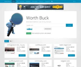 Worthbuck.com(Get website cost online) Screenshot