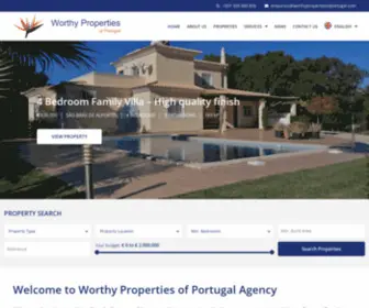 Worthypropertiesofportugal.com(Worthy Properties of Portugal Real Estate Agent in Algarve) Screenshot