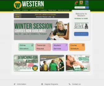 Wosc.edu(Western Oklahoma State College) Screenshot