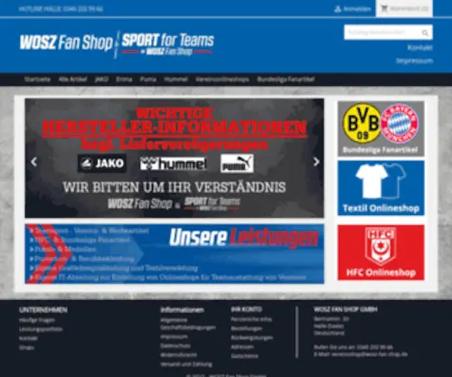 Wosz-FAN-Shop.de(WOSZ FAN SHOP) Screenshot
