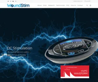 Woundstim.com(The ReviStim pulsed direct current neuromuscular and pain relief stimulator) Screenshot