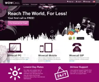 Wowcall.com(Call the world for less from your PC or mobile phone) Screenshot