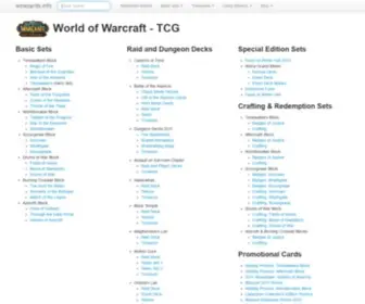 Wowcards.info(WoW World of Warcraft TCG card database and search) Screenshot