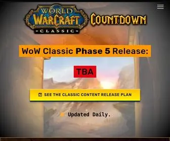 Wowclassiccountdown.com(WoW Classic Phase Timer) Screenshot