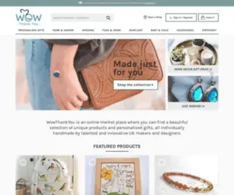 Wowthankyou.co.uk(Buy handmade gifts and personalised accessories directly from UK makers and designers) Screenshot