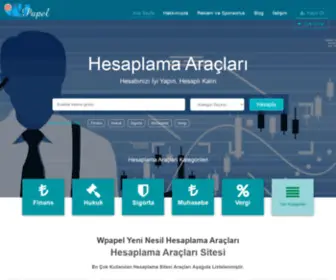 Wpapel.com(Yeni Nesil Hesaplama AraçlarÄ± Sitesi) Screenshot