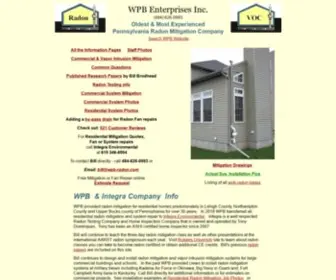 WPB-Radon.com(WPB Lehigh Valley Pennsylvania Radon Mitigation services providing radon remediation services for 20 years) Screenshot