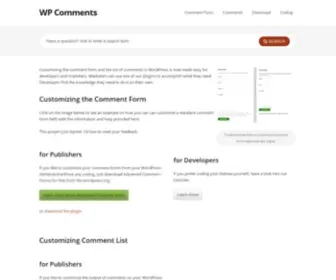 Wpcomments.com(Customizing the comment form and comments in WordPress) Screenshot