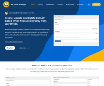 Wpemailmanager.com(Create & Update Domain Based Email Accounts from WordPress) Screenshot