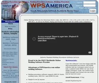 Wpsamerica.com(Welding Software) Screenshot