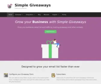 Wpsimplegiveaways.com(Grow your Business with Simple Giveaways) Screenshot