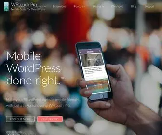 Wptouch.com(Create a beautiful mobile version of your WordPress site) Screenshot