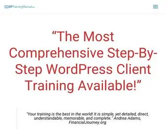 WPtrainingmanual.com(WordPress Client Training Manual) Screenshot