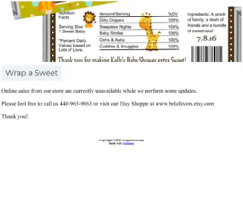 Wrapasweet.com(Candy bar wrappers) Screenshot