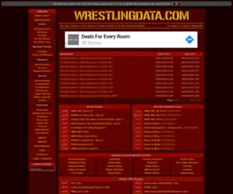 Wrestlingdata.com(The World's Largest Wrestling Database) Screenshot