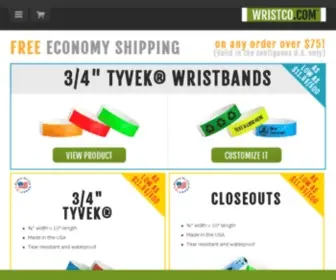 Wristco.com(Tyvek Wristbands) Screenshot